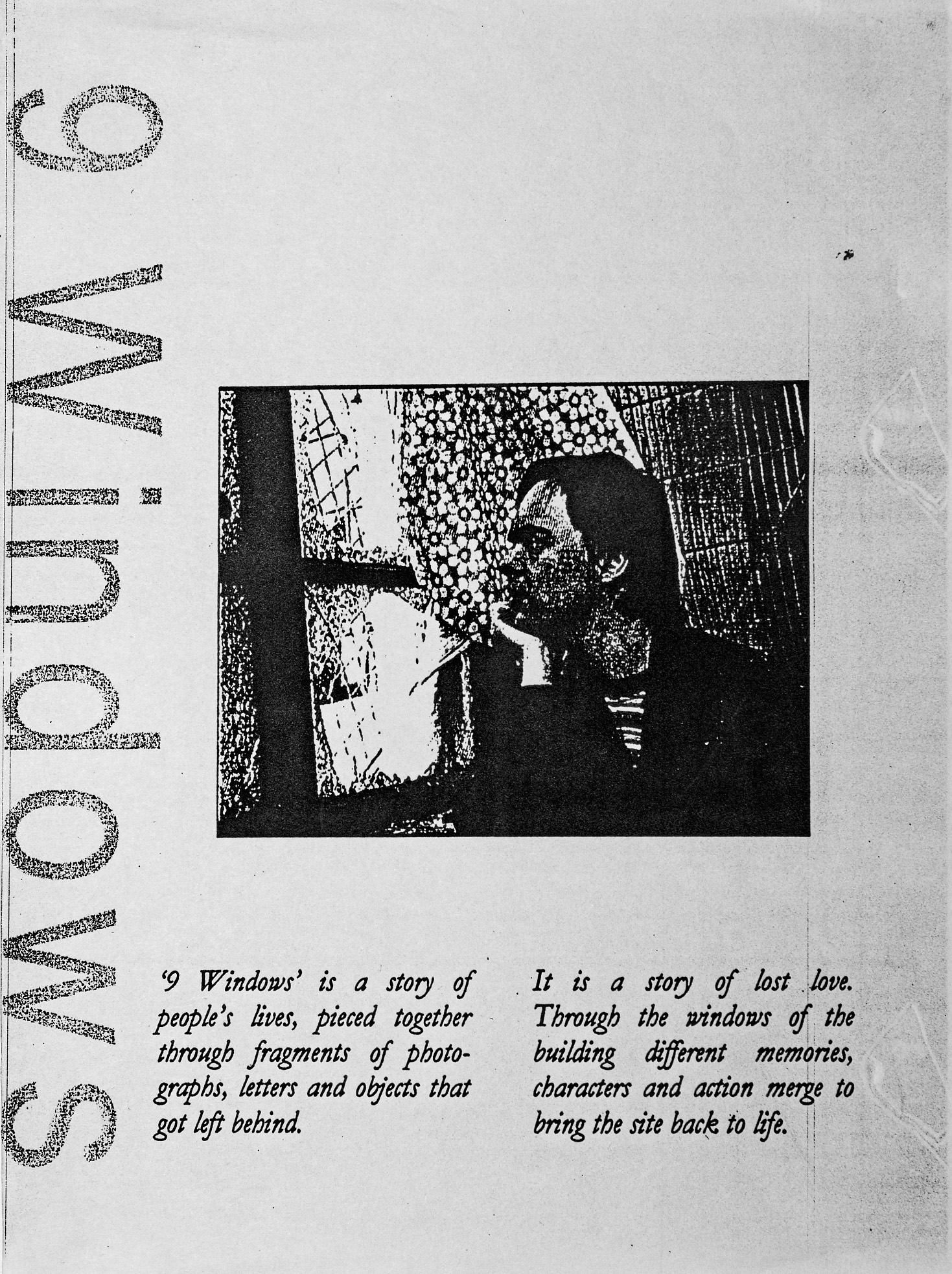 Front of photocopy flyer for 9 Windows 1997